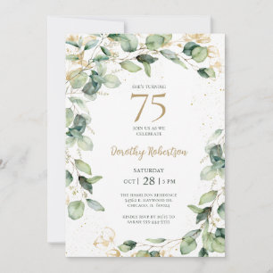 Invitation 75e anniversaire d'Eucalyptus
