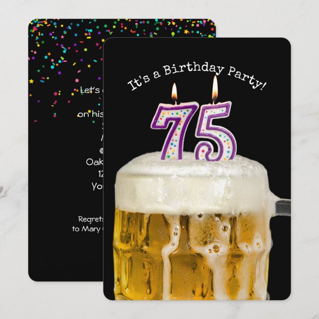 Invitation 75e anniversaire fête de la bière (Devant / Derrière)