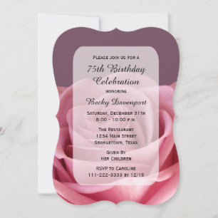 Invitation 75e anniversaire fête Forever Beau Rose