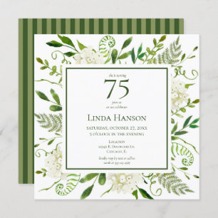 Invitation 75e anniversaire Hydrangeas blanches