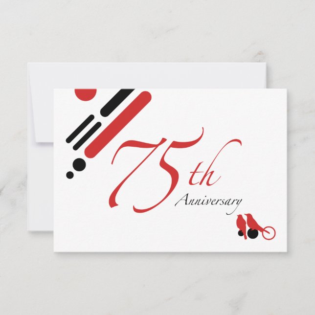 Invitation 75e anniversaire (mod oiseaux) (Devant)