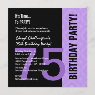 Invitation 75e anniversaire Moderne Purple Black C848