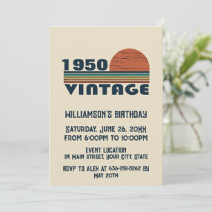 Invitation 75e anniversaire vintage personnalisé