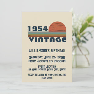 Invitation 75e anniversaire vintage personnalisé