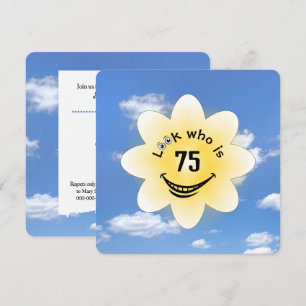 Invitation 75e fête d'anniversaire soleil d'été