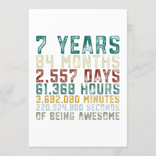 Invitation 7 années de 7ème d'anniversaire de garçon