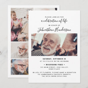 Invitation 7-Photo Célébration de la vie/Funérailles/Mémorial