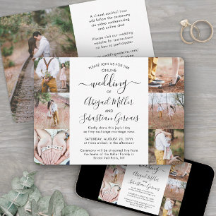 Invitation 7 Photos Mariage Virtuel en Direct Cérémonie en Li