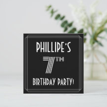 7e fête d'anniversaire : Style Art Déco avec Nom p