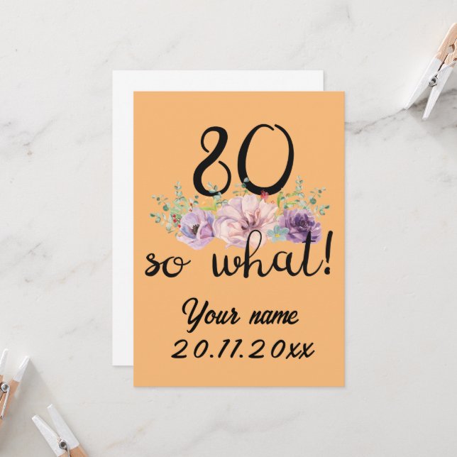 Invitation 80 Alors, Quel 80e anniversaire drôle (Devant/Arrière en situation)