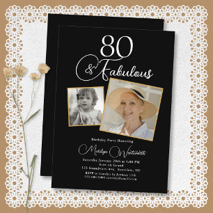Invitation 80 et Fabuleux 80e Anniversaire Écriture Blanche 2