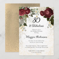 80 et Fabulous Glam Rose Floral fête d'anniversair