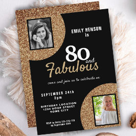 Invitation 80 et Fabulous Gold Parties scintillant 2 Photo 80