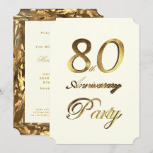 80e anniversaire Anniversaire Or ivoire Élégant