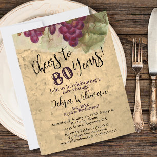 Invitation 80e anniversaire du vignoble À 80 ans de vin et