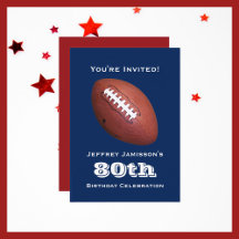 80e Anniversaire Fête Football Nom Bleu