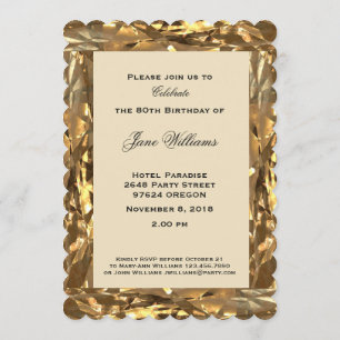 Invitation 80e anniversaire Gold Elegant