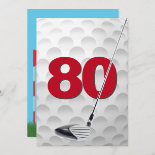 Invitation 80e anniversaire Golf Theme Party