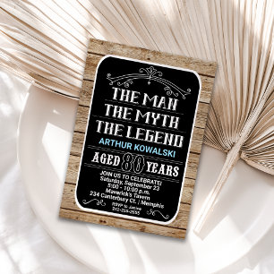 Invitation 80e anniversaire L'homme Le Mythe La Légende 80 AN