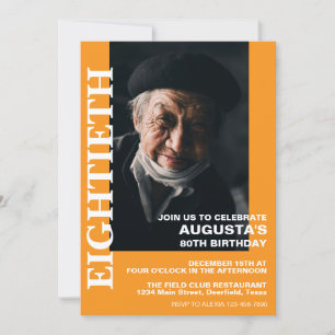 Invitation 80e anniversaire ou toute autre partie Elegant AGE