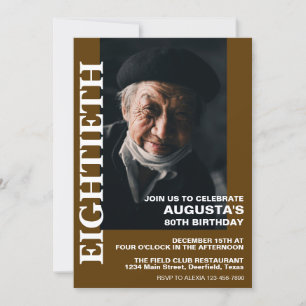 Invitation 80e anniversaire ou toute autre partie Elegant AGE