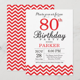 Invitation 80e anniversaire Red Chevron