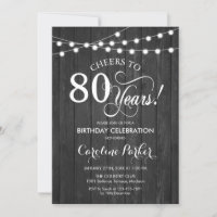 80e anniversaire - Rustic Grey Motif