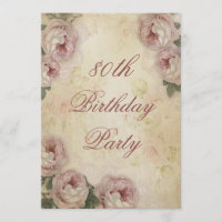 80e anniversaire Shabby Chic Roses et dentelle