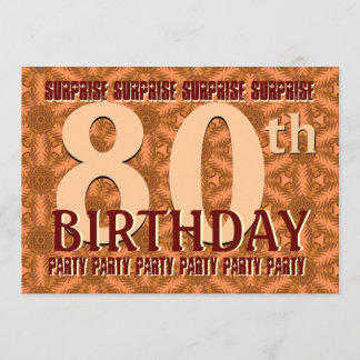 Invitation 80e Anniversaire SURPRISE Or Feu d'Artifice Étoile