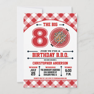 Invitation 80e Birthday Barbecue Invite