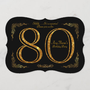 Invitation 80ème, fête d'anniversaire 80ème, grand Gatsby, no