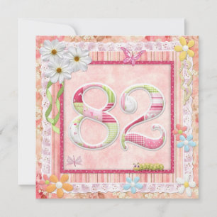 Invitation 82ème anniversaire style scrapbooking