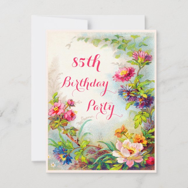 Invitation 85e anniversaire Dahlias and Peonies Jardin victor (Devant)