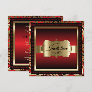 Invitation 85e anniversaire Métallure rouge et or