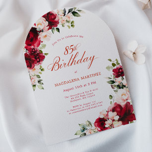 Invitation 85e anniversaire Rose rose rose rose rose arche fl