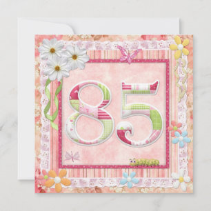 Invitation 85e anniversaire style scrapbooking