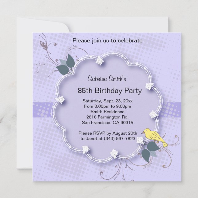 Invitation 85e anniversaire| Texte DO-IT-YOURSELF (Dos)