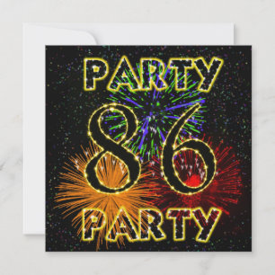 Invitation 86e anniversaire avec feu d'artifice