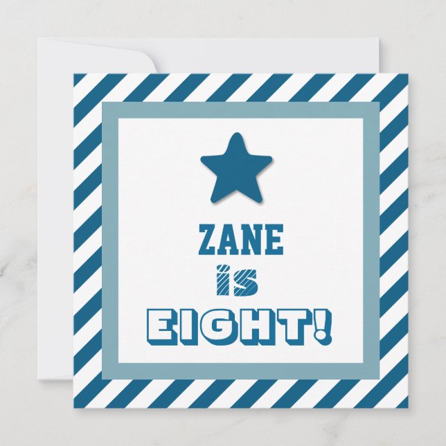 Invitation 8 Anniversaire du Festival Blue Stripes Blue Star  (Devant)