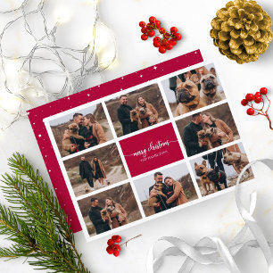 Invitation 8 Photos Collage Style Script Joyeux Noël