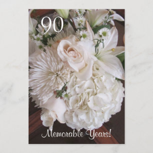 Invitation 90 Anniversaire / Fête de la florale blanche