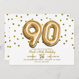 Invitation 90 Ballons d'or et Confetti 90e anniversaire