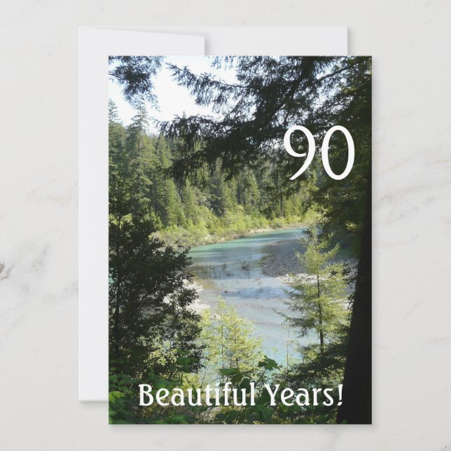 Invitation 90 belles années!-Anniversaire+Lac Woodland (Devant)