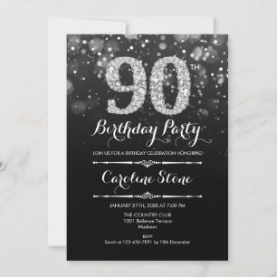 Invitation 90e anniversaire - Argent noir