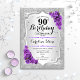 Invitation 90e anniversaire - Argent Stripes Rose pourpre (Créateur téléchargé)