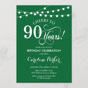 Invitation 90e anniversaire - Blanc vert