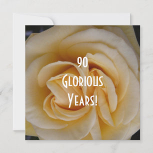 Invitation 90e anniversaire Célébration-Rose jaune