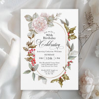 90e anniversaire Feminine Floral Décembre hiver