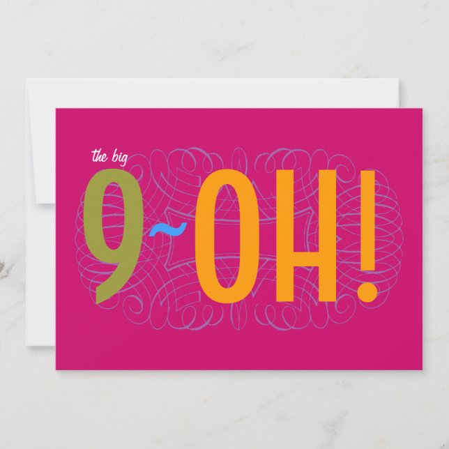 Invitation 90e anniversaire - le 9-OH ! (Devant)
