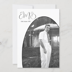 Invitation 90e anniversaire Monogramme Homme Photo Anniversai